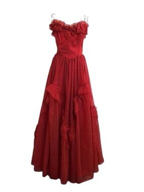 Vintage Gunne Sax Sweetheart Polka Dot Dress